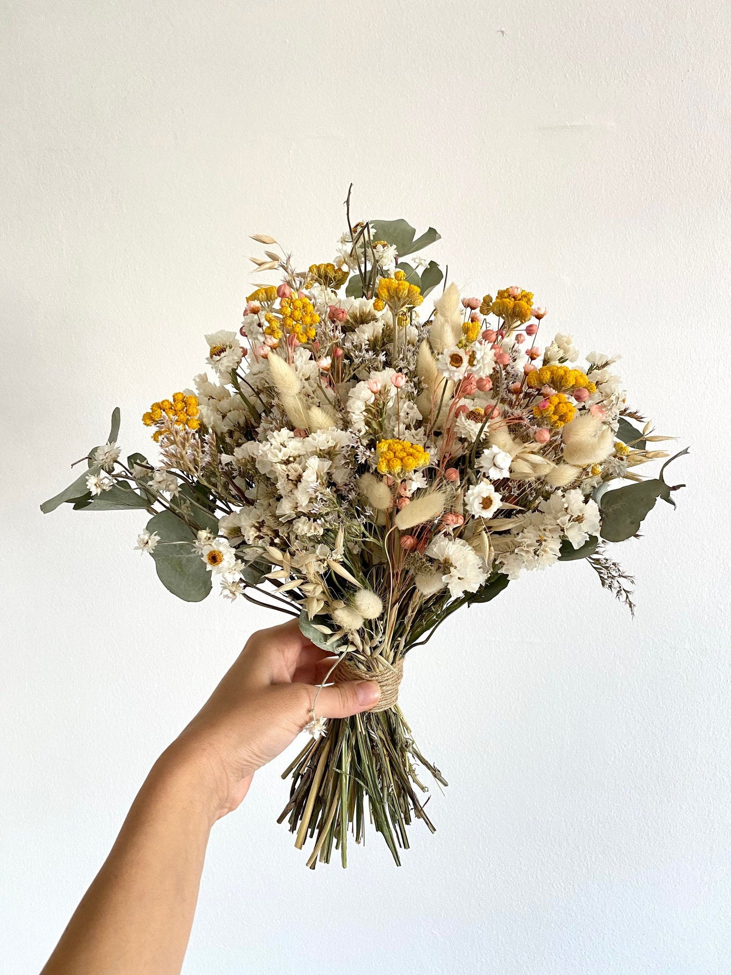 Meadow Mustard and peach Wedding Bouquet