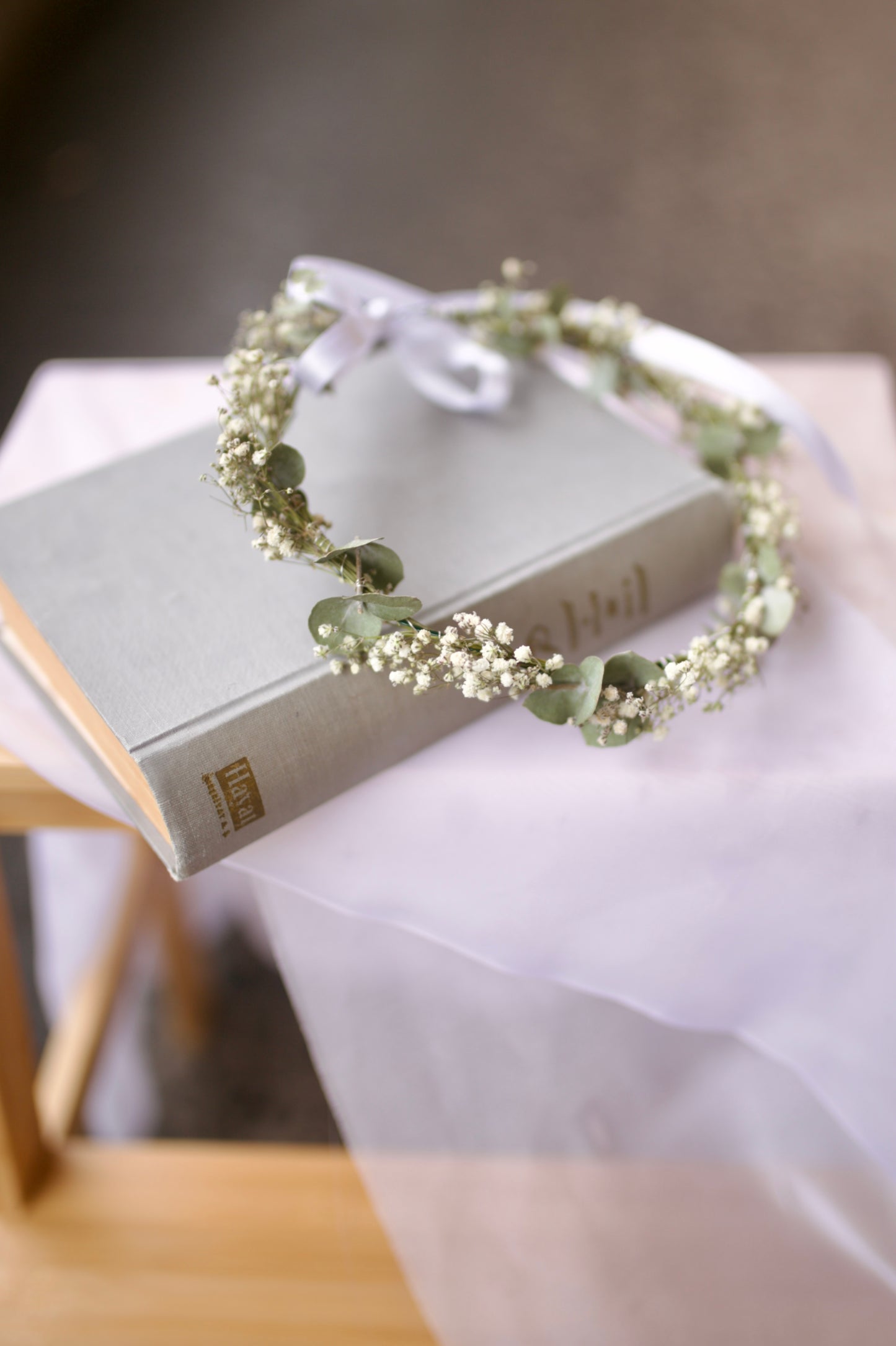 Dried Eucalyptus and Babies Breath Wreath / Headband
