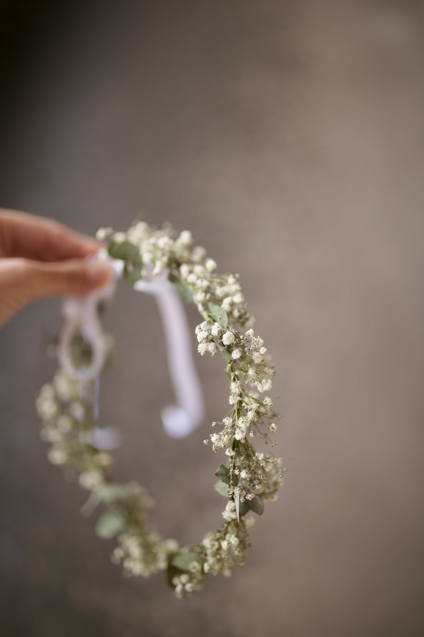 Dried Eucalyptus and Babies Breath Wreath / Headband
