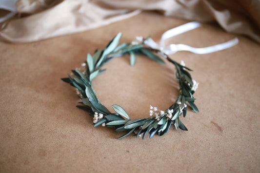 Olive Leaf  Hair Crown/ Flower Wreath