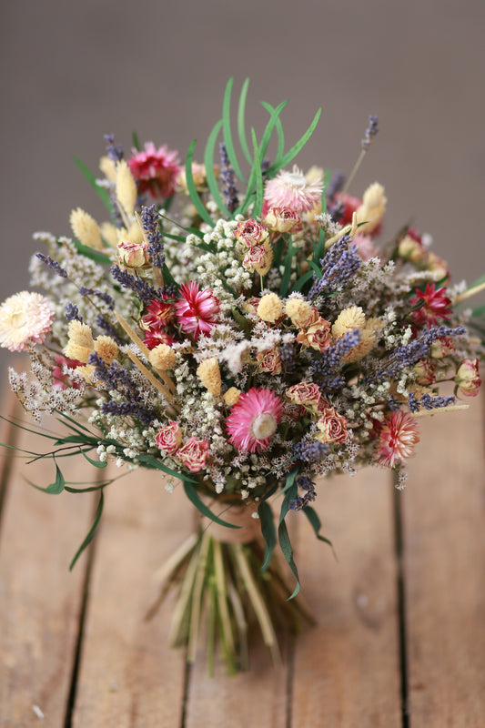 Dried Gypsophila and Rose Bride Bouquet/ Lavender Boho Wedding/ Lavender Bouquet / Bridesmaids Gift/ Wedding Dried Flower