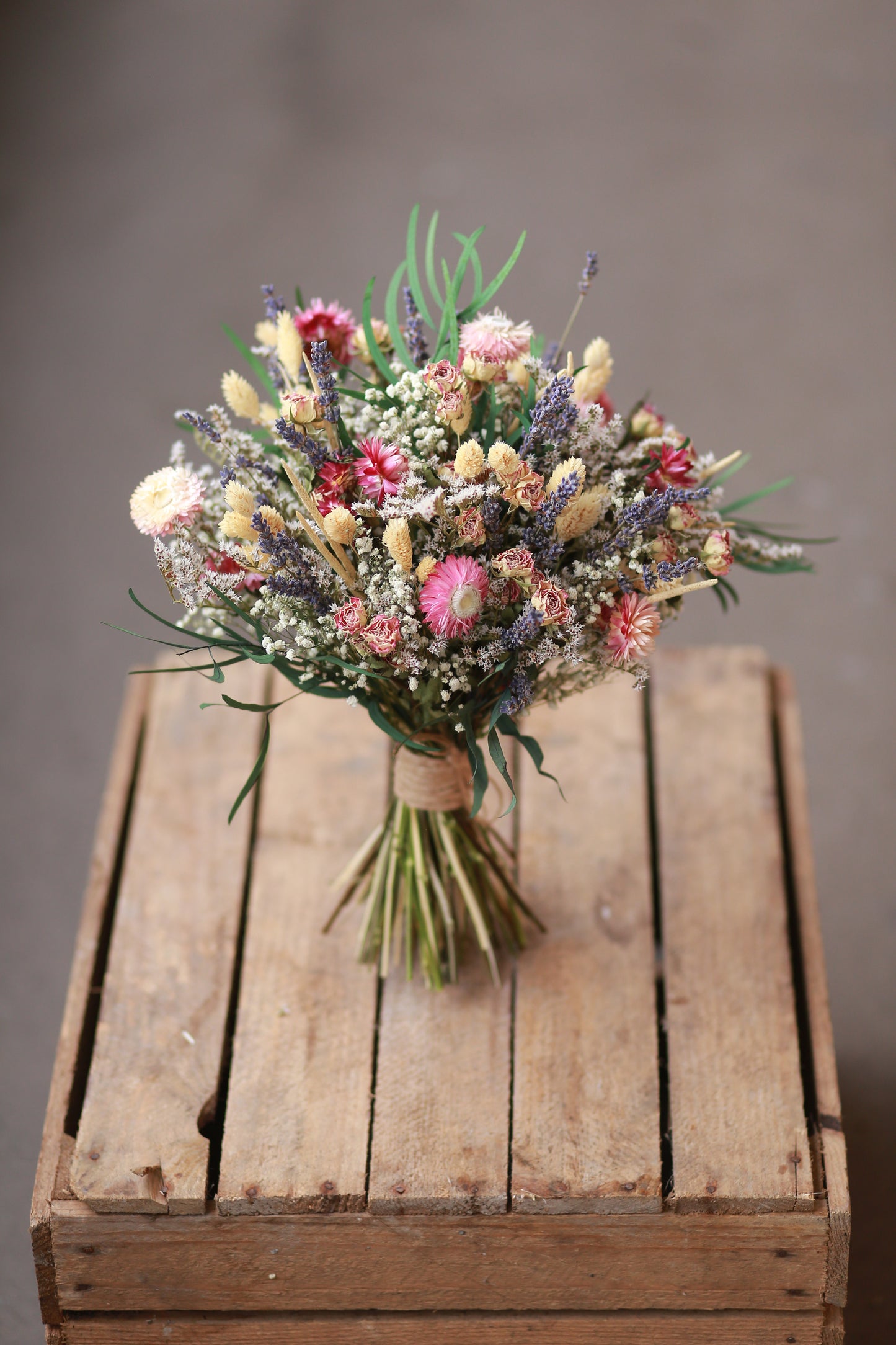 Dried Gypsophila and Rose Bride Bouquet/ Lavender Boho Wedding/ Lavender Bouquet / Bridesmaids Gift/ Wedding Dried Flower