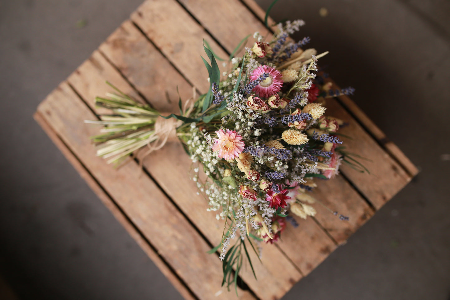 Dried Gypsophila and Rose Bride Bouquet/ Lavender Boho Wedding/ Lavender Bouquet / Bridesmaids Gift/ Wedding Dried Flower