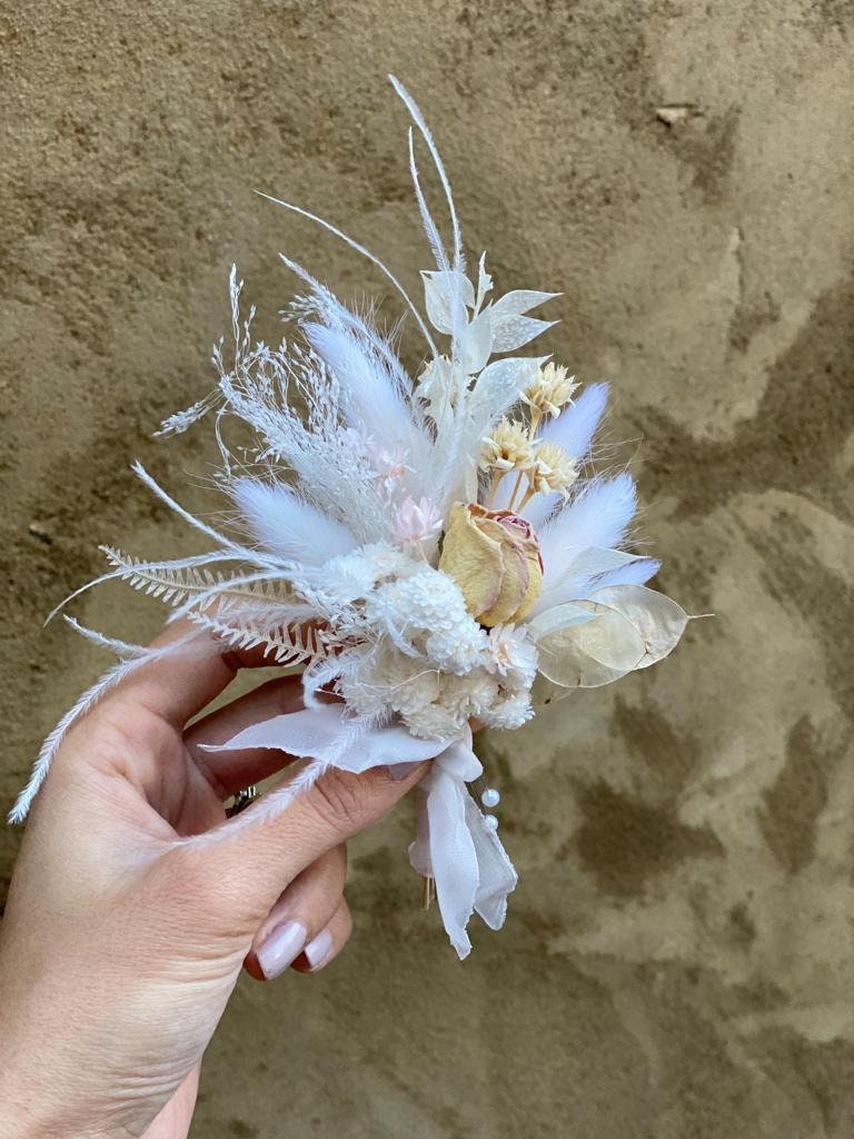 Pampas and Palm  Leaves Bouquet