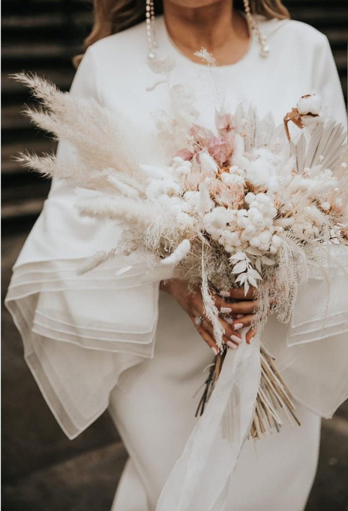 Pampas and Palm  Leaves Bouquet