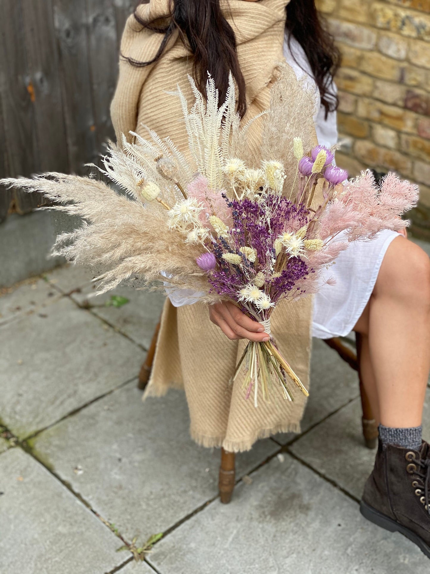 Pampas Bridal Bouquet Light Pink Colour Flower