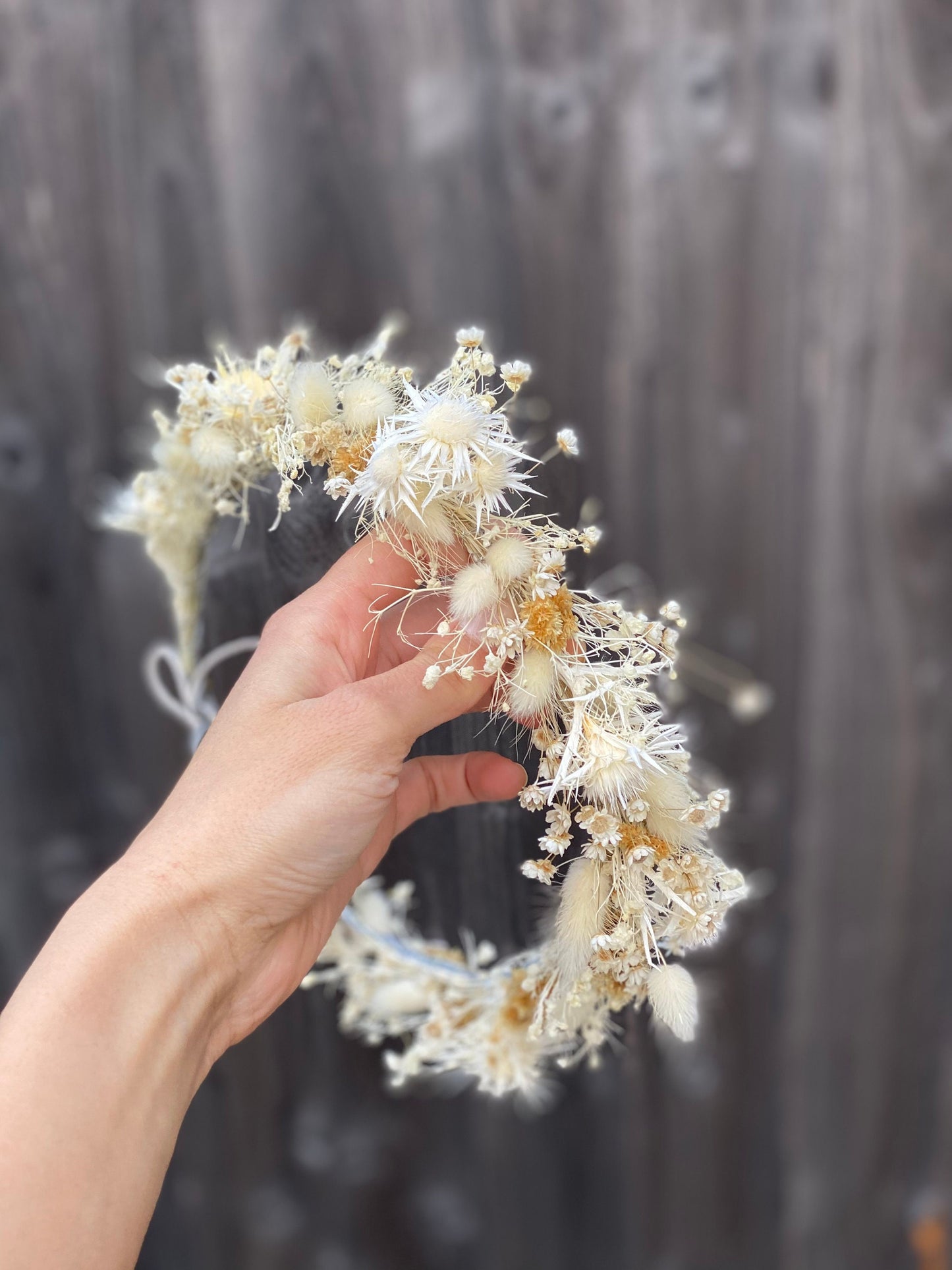 Bridal Crown/White Floral Headband/Dried Flower/Bridal Accessories/Bridesmaids Gift/Gypsophila headbands/baby breaths crown/Flowergirl