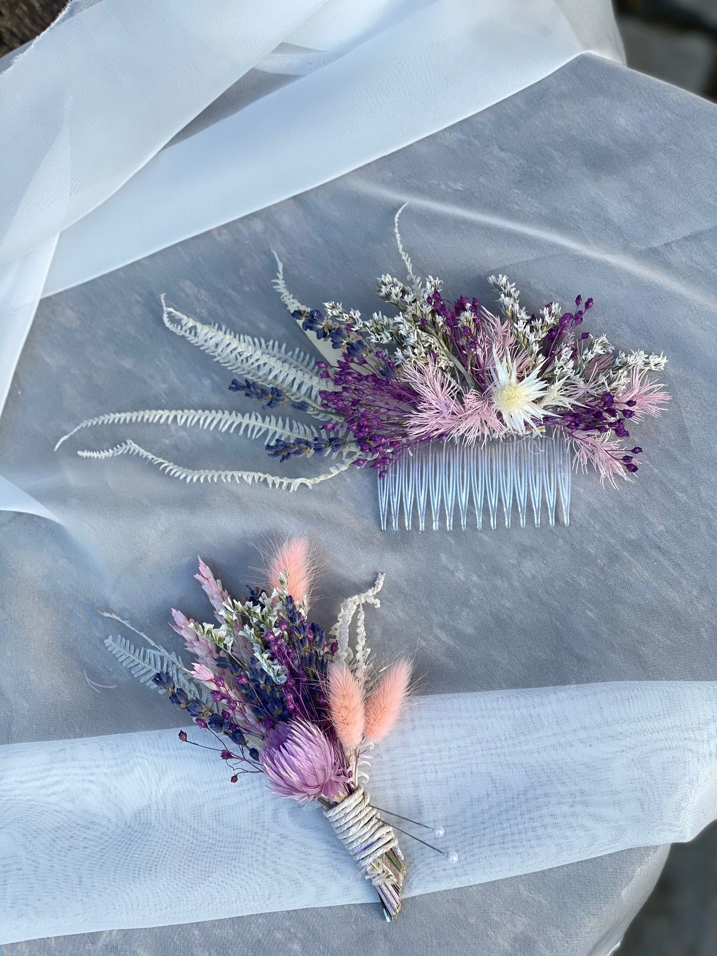 Boutonnieres/ Buttonhole/ Wedding Flower/ Dried Flower/Lavender