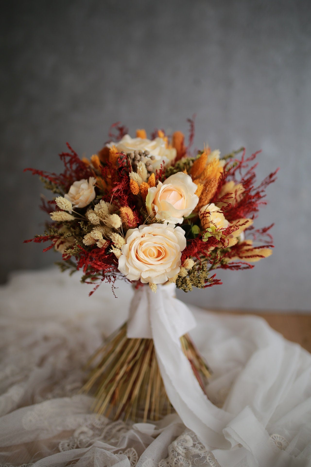 Artificial Flower/ Artificial Wedding Bouquet/Dried Flower/Dried Bridal Bouquet/Bridesmaid Gift/Buttonhole/Boutonniere