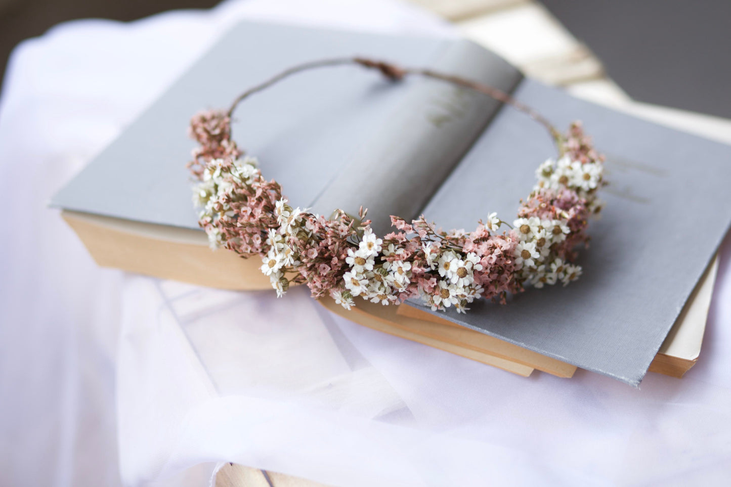 Dusty Pink Hair Crown  Mauve Bridesmaids Accessories