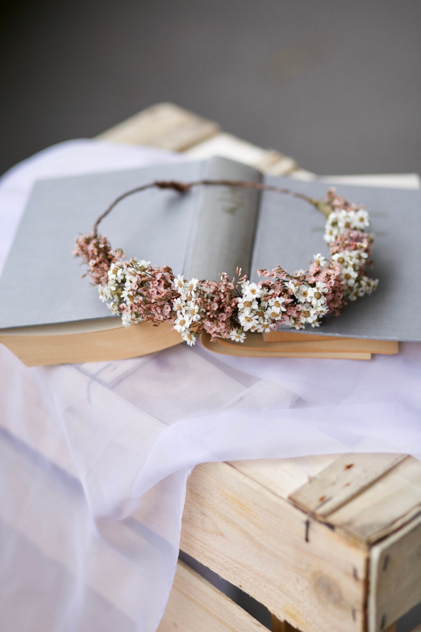 Dusty Pink Hair Crown  Mauve Bridesmaids Accessories