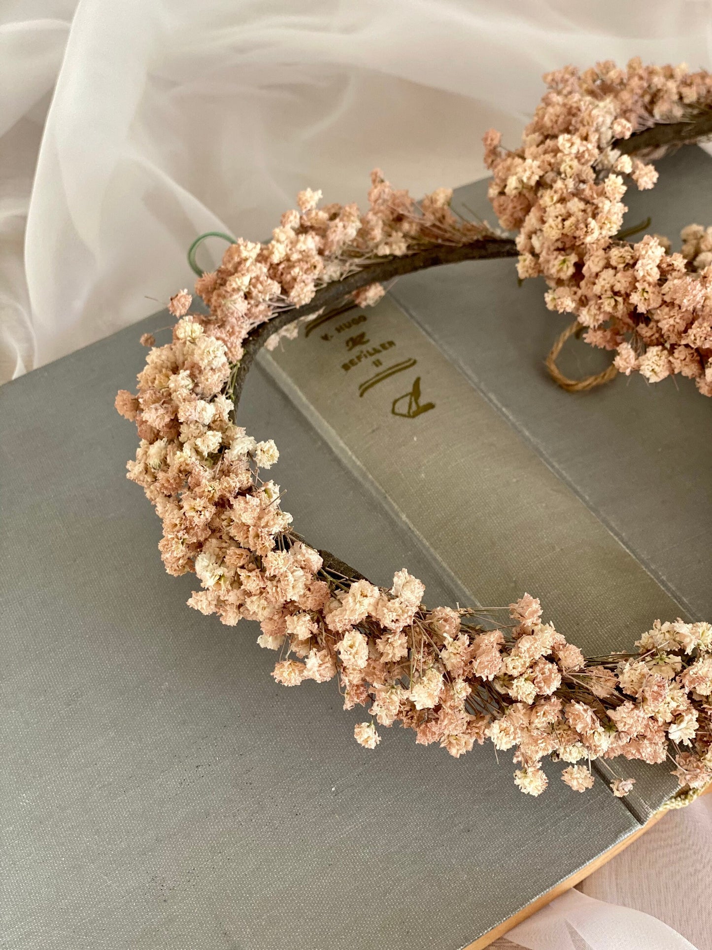 Mauve Dried Gypsophila Headband