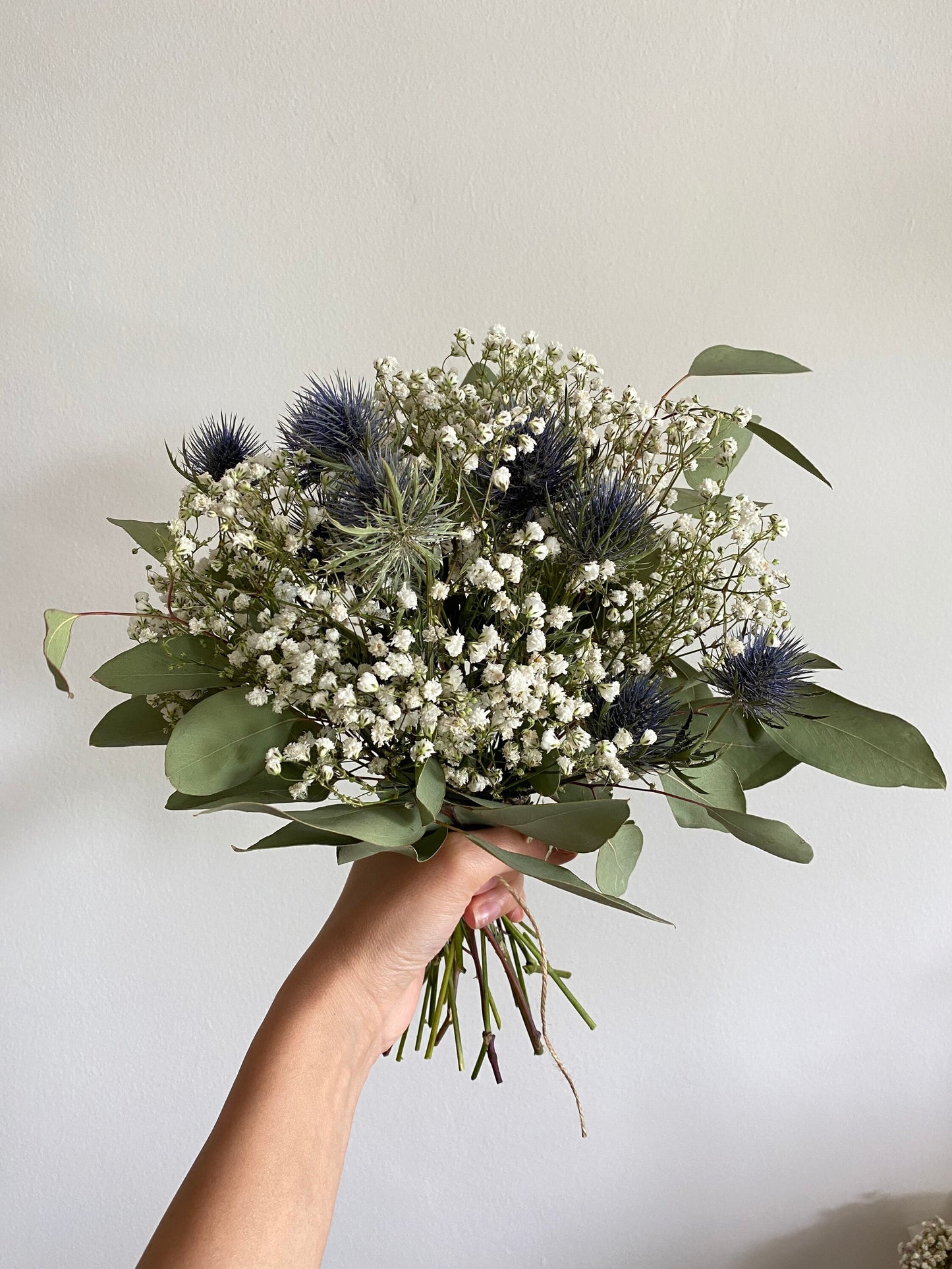 Dried Eucalyptus / Thistle bouquet/Baby's Breath bouquet/Dried Wedding Flowers/Boutonniere/Baby's Breath Bridesmaids Bouquet