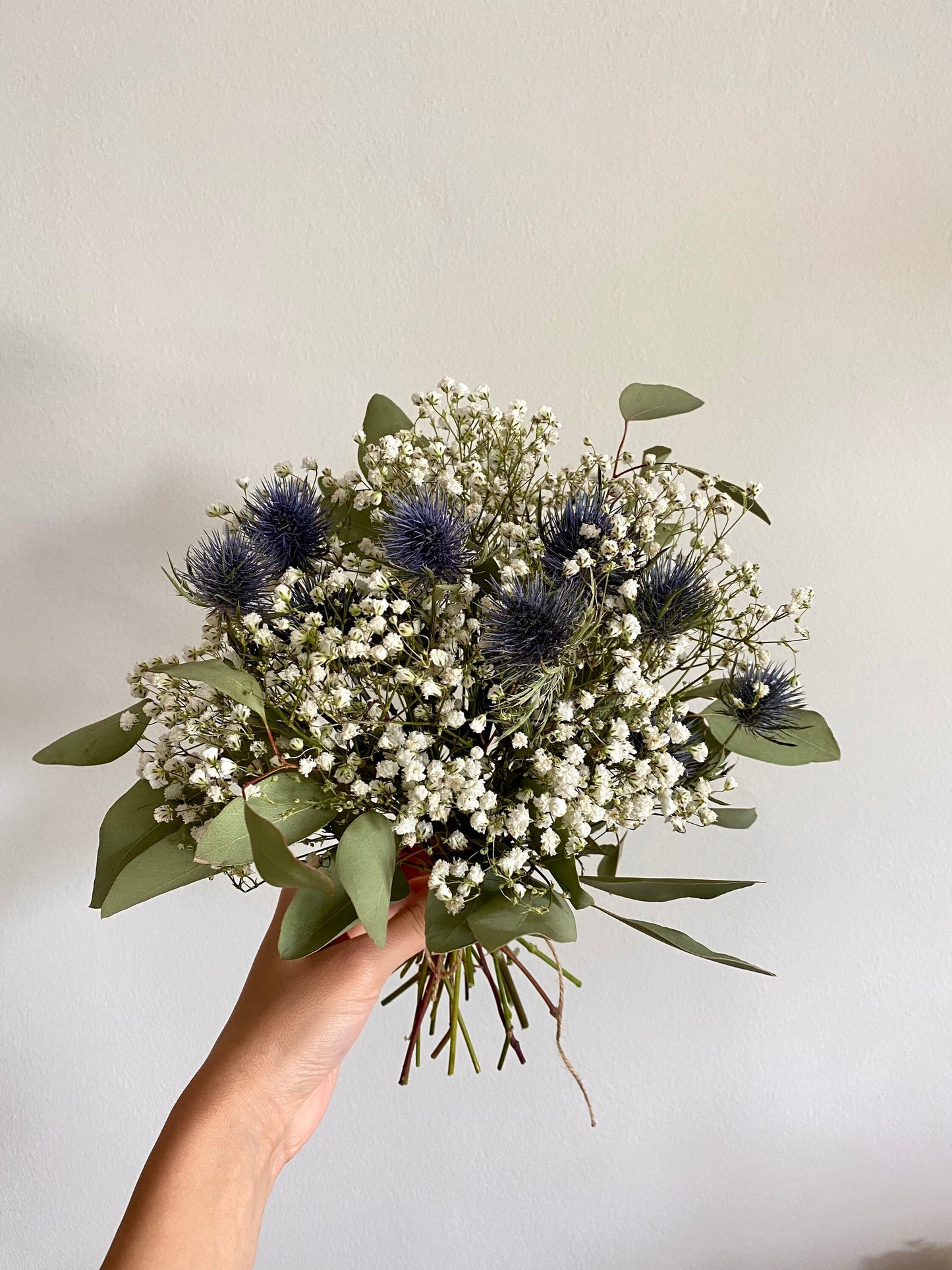 Dried Eucalyptus / Thistle bouquet/Baby's Breath bouquet/Dried Wedding Flowers/Boutonniere/Baby's Breath Bridesmaids Bouquet