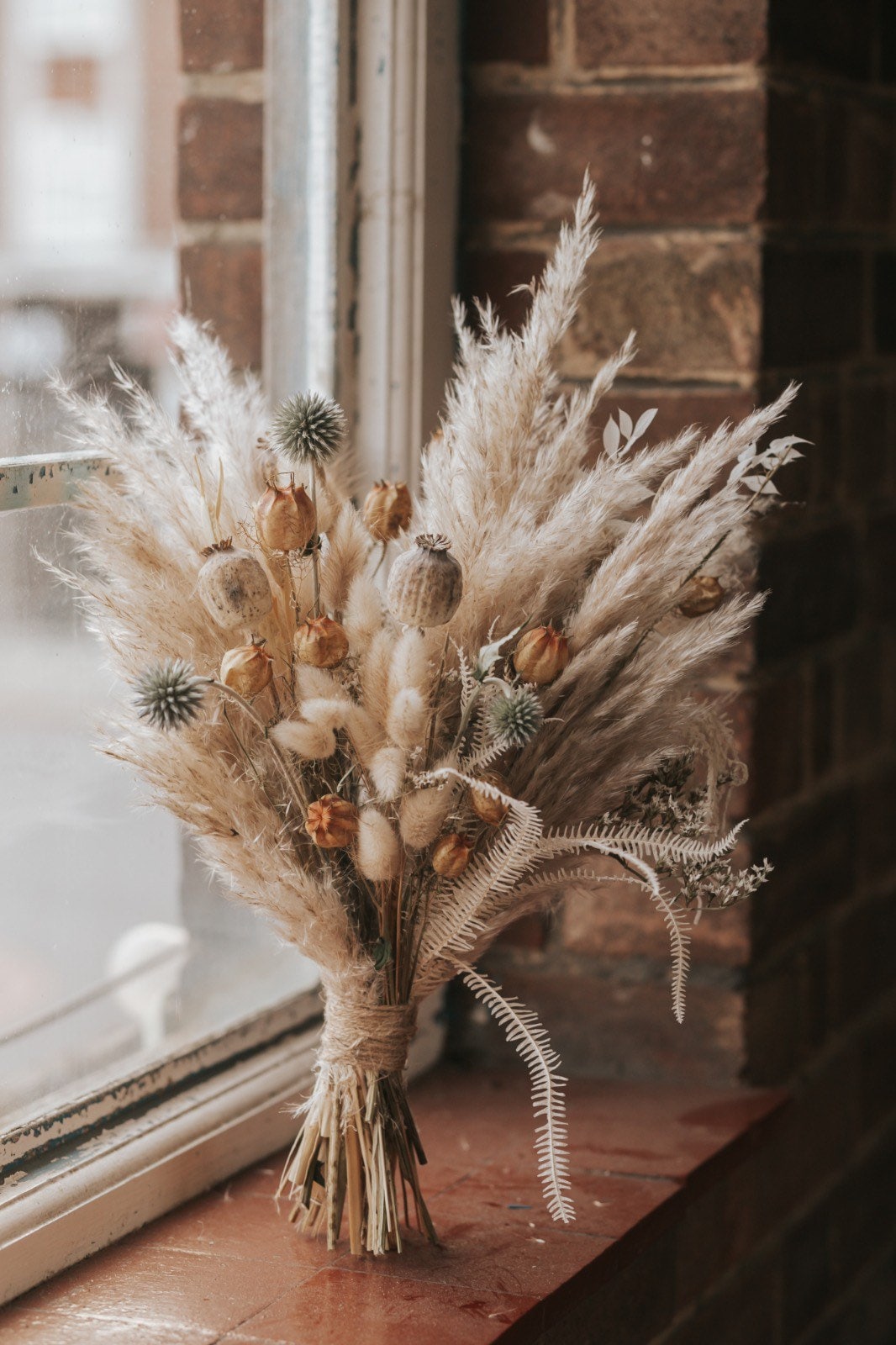 Pampas Grass and Thistle Bouquet