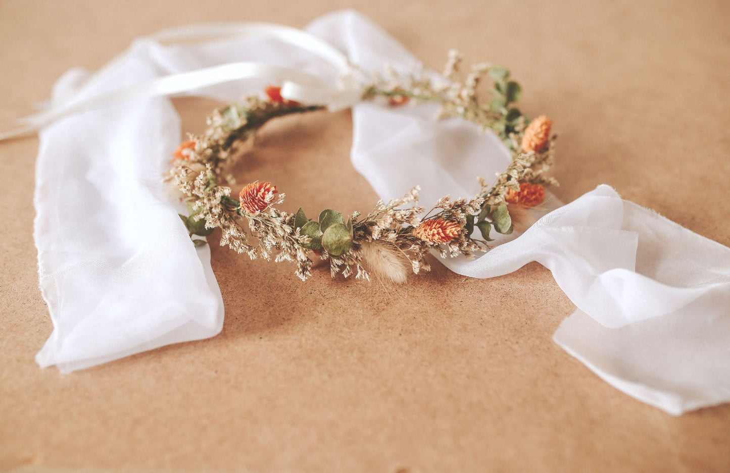 Autumn Colour Wreath / Burnt Orange Flower Crown/ Boho Wedding/ Floral Halo/ Fall  Wreath /Toddler Headband /Baptism Gift Girl/ Boho Wedding