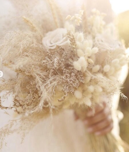 Pampas Grass Bouquet White Rose Bouquet