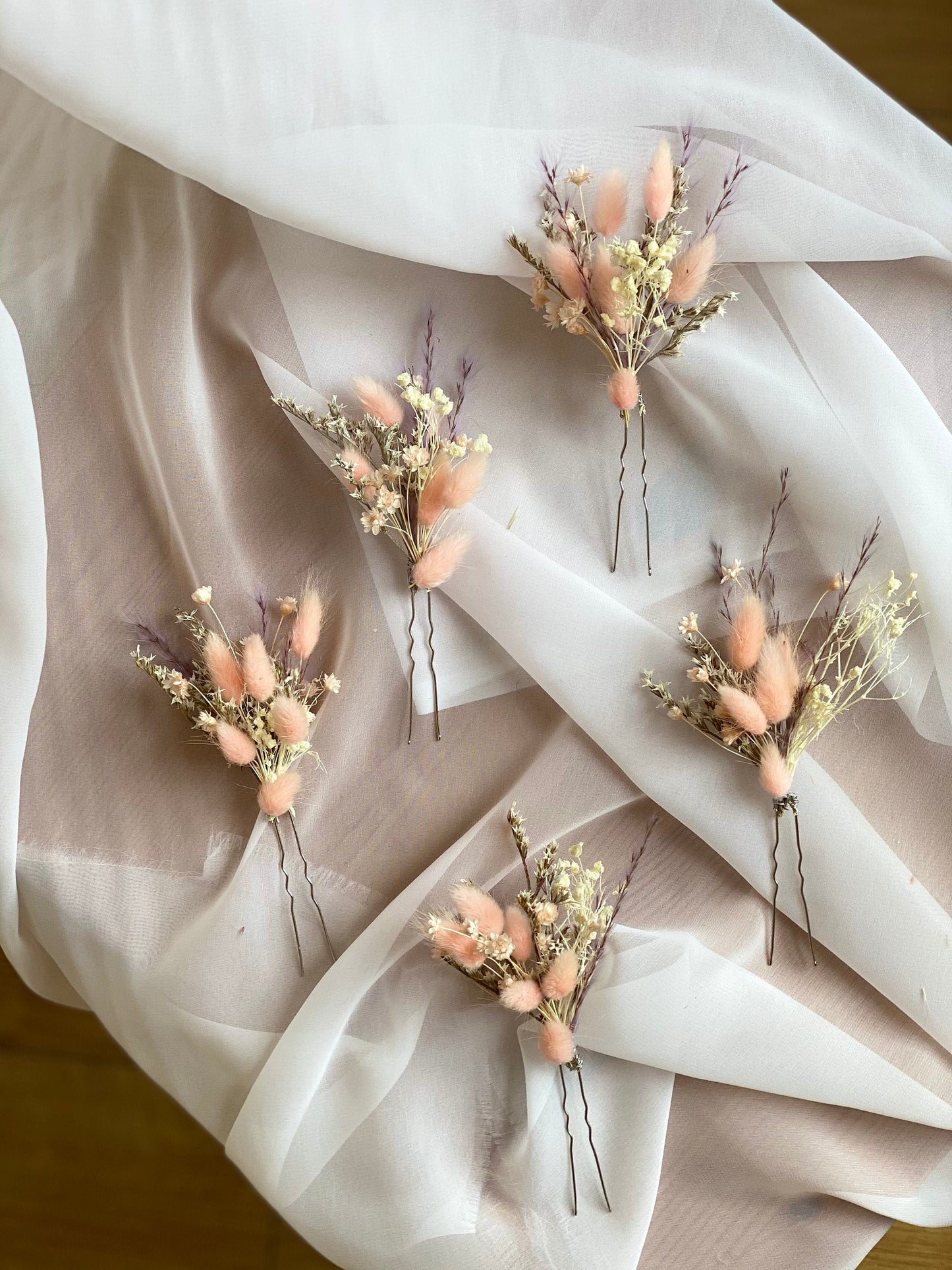 Pink Babies Breath Hair pins