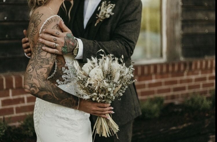 White Preserved Rose Bridal Bouquet