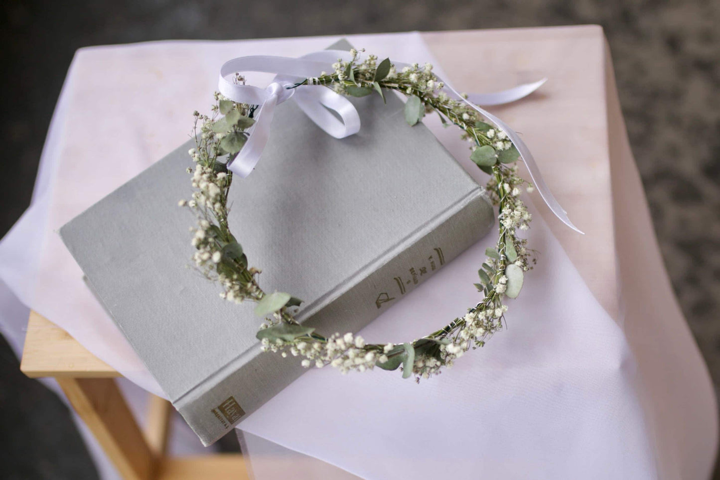 Dried Eucalyptus and Baby's Breath Wreath