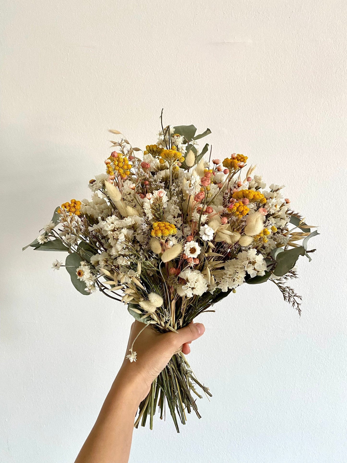 Meadow Mustard and peach  Wedding Bouquet