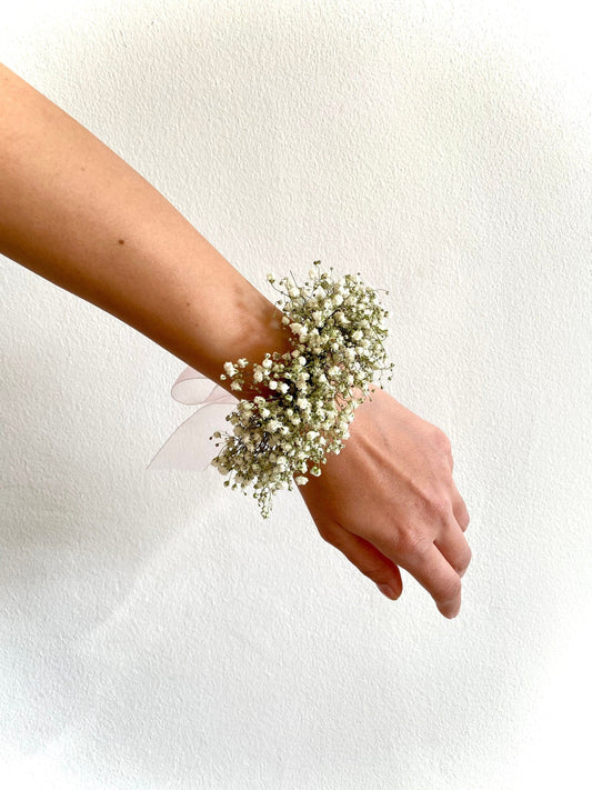 Baby's Breath Wrist Corsage/Bridesmaid Baby's Breat Wrist Corsage