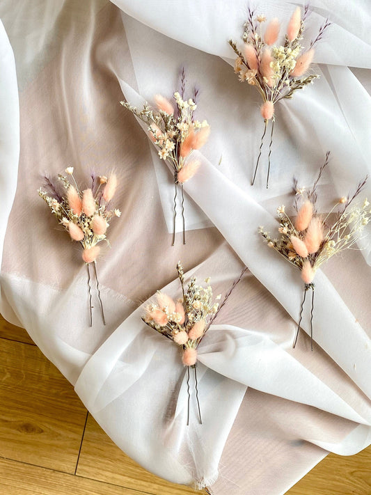 Pink Babies Breath Hair pins