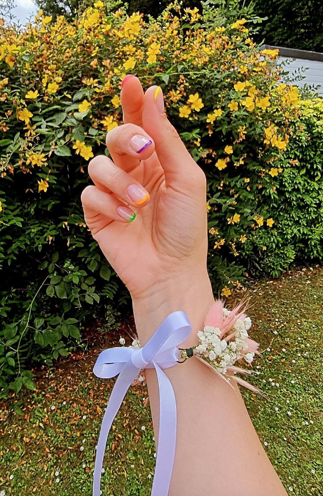 Baby’s  Breath  Wristband & Pink Bunny Tail