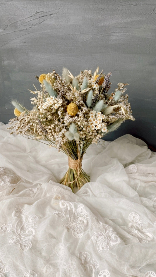 Meadow Wedding Bouquet Blue Bunny Tail