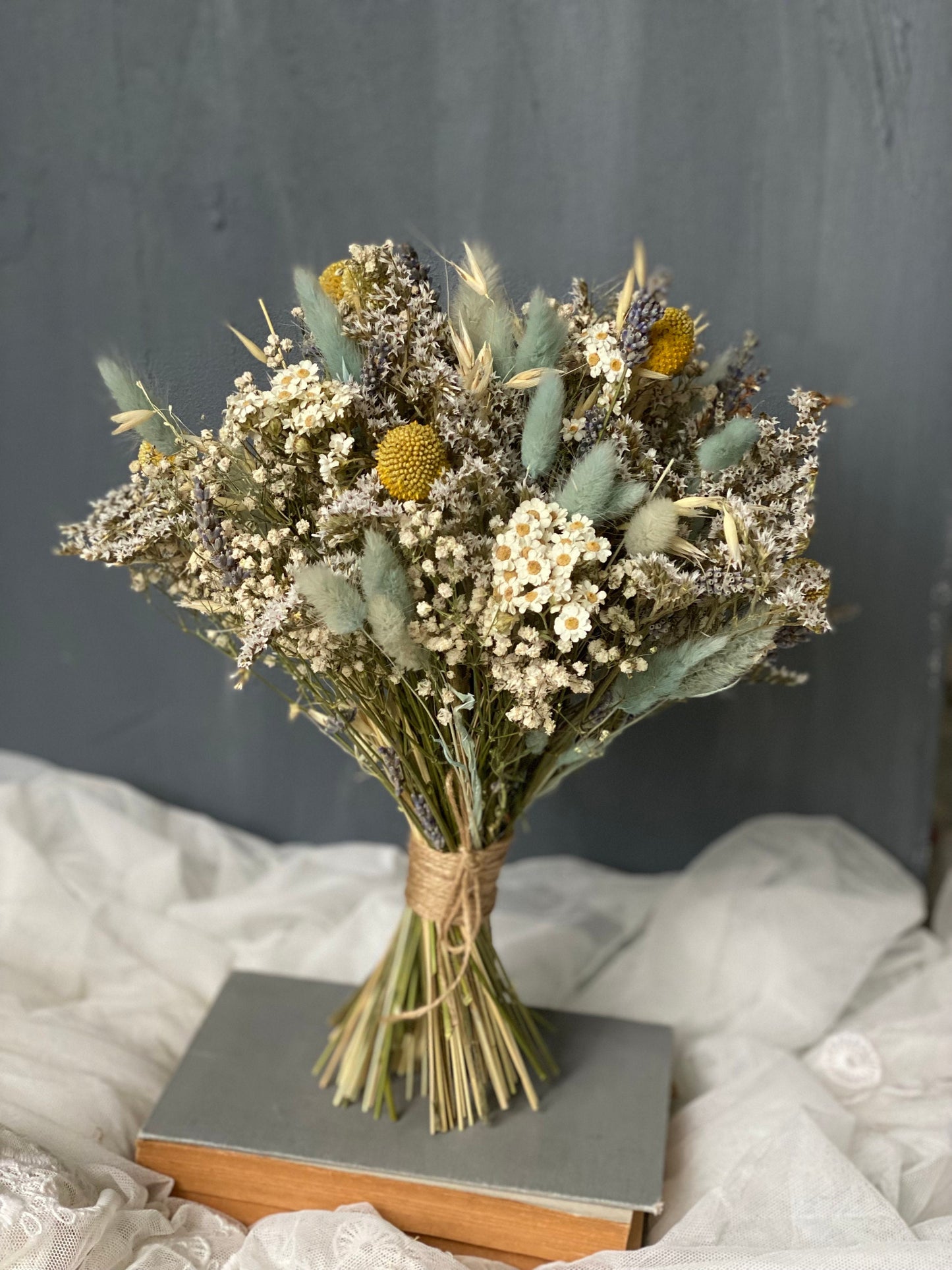 Meadow Wedding Bouquet Blue Bunny Tail