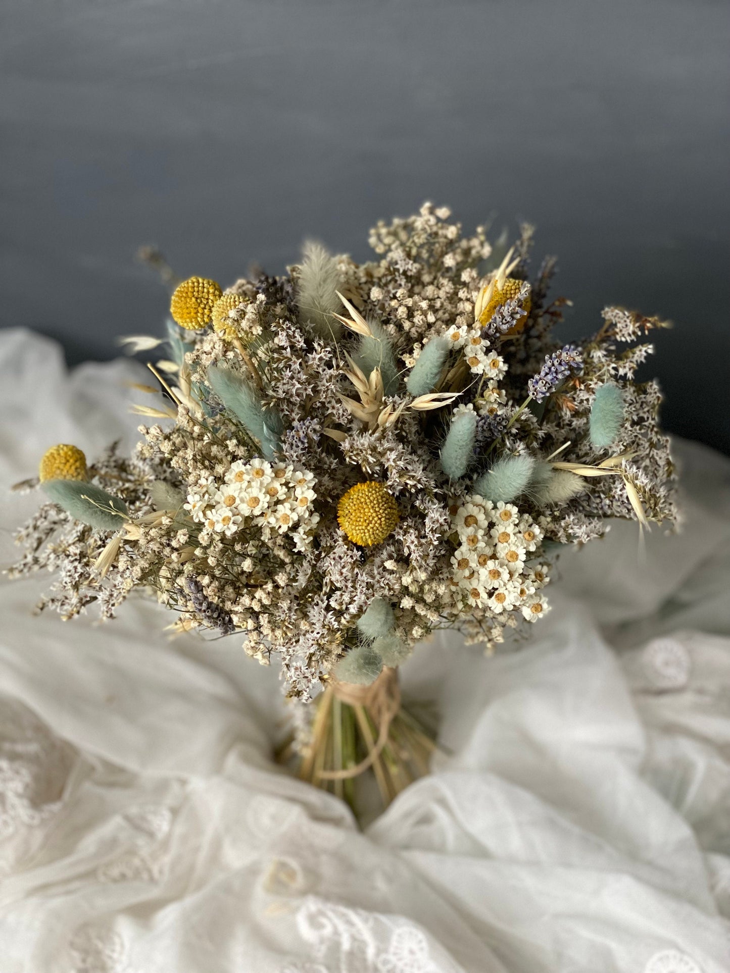 Meadow Wedding Bouquet Blue Bunny Tail