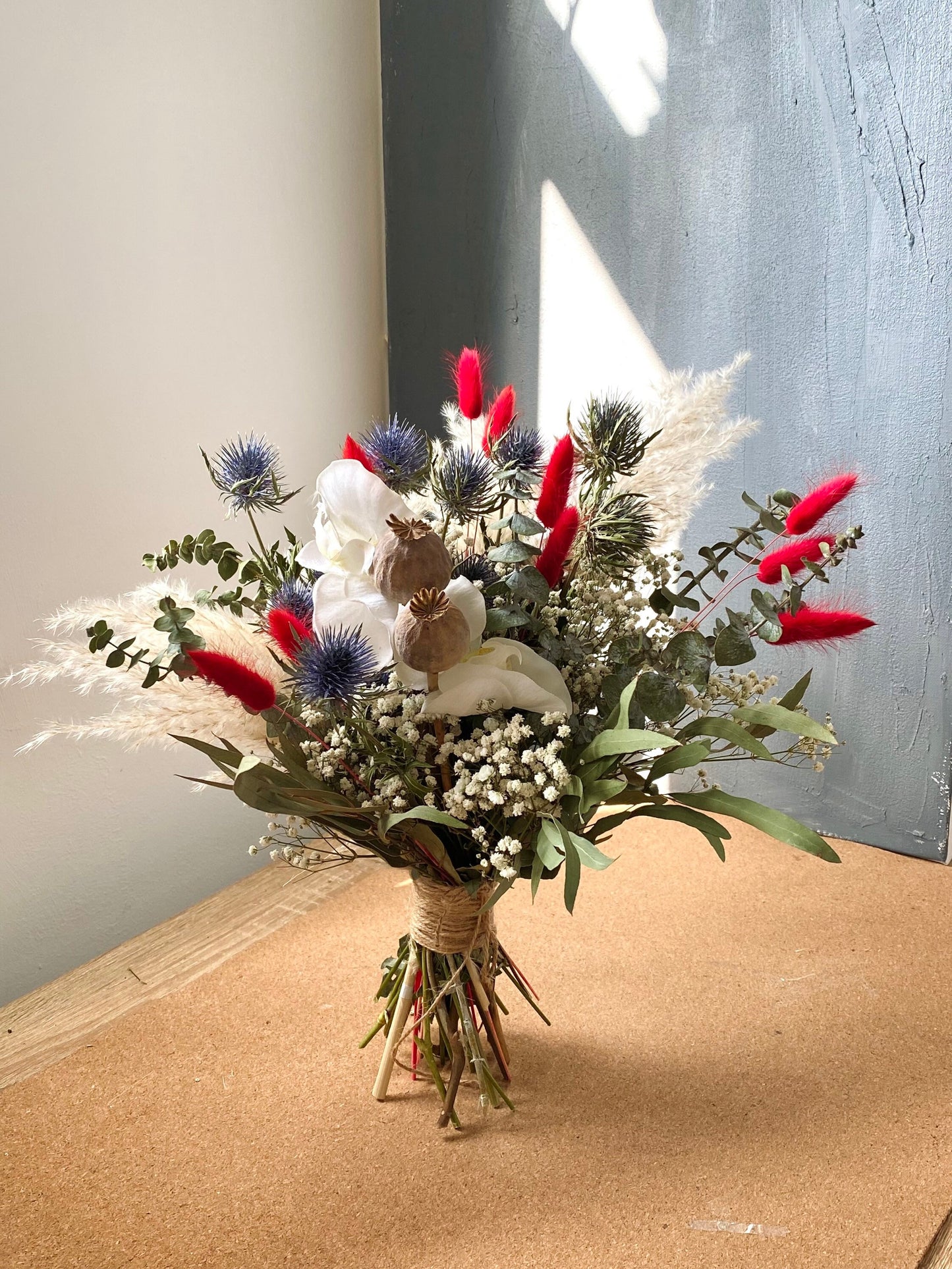 Red and Burgundy Orchid Dried Wedding Flowers