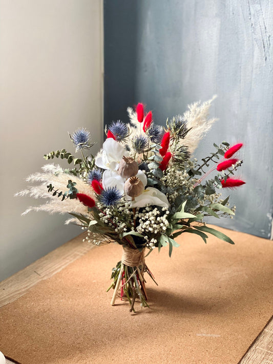 Red and Burgundy Orchid Dried Wedding Flowers