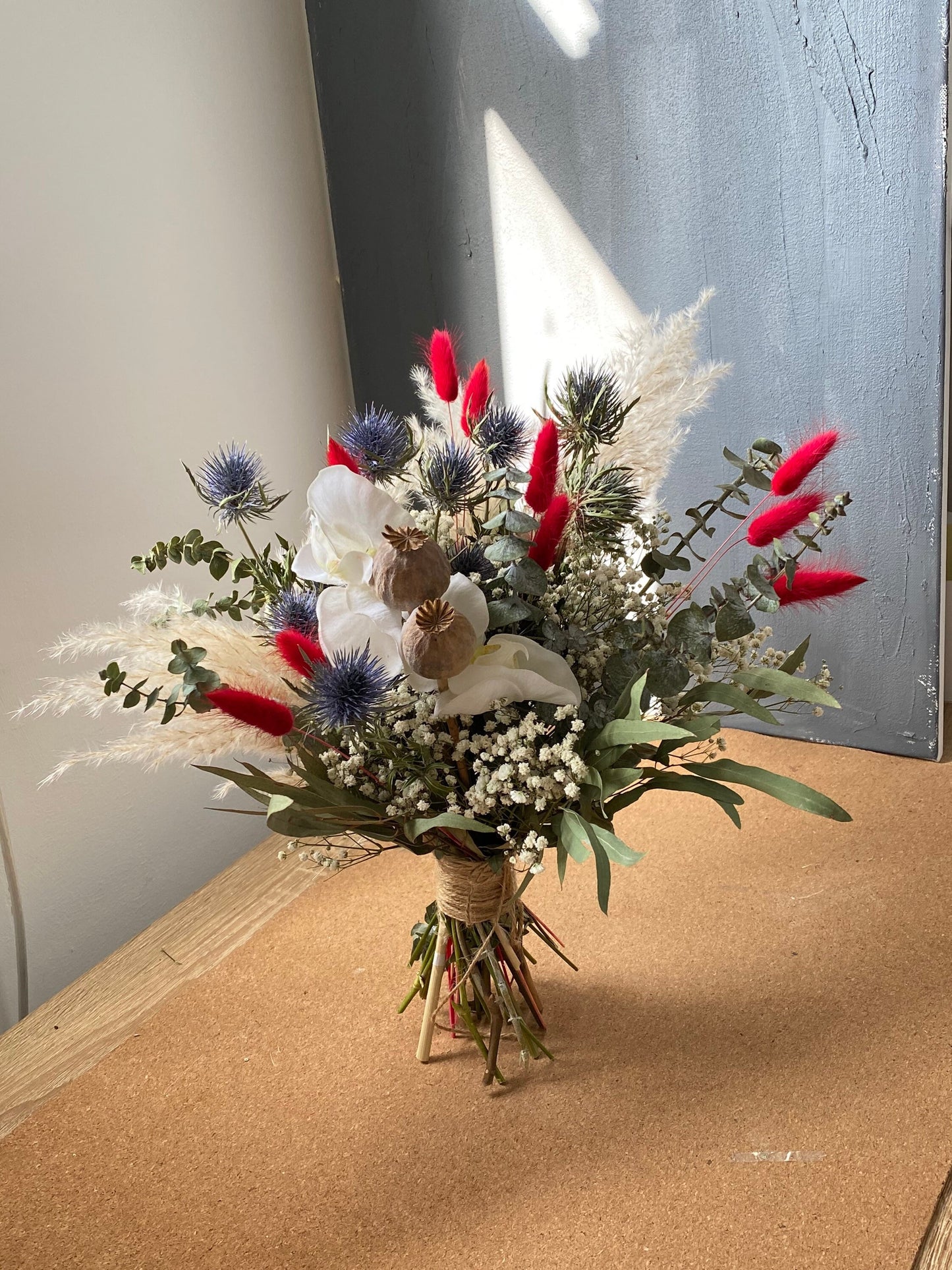 Red and Burgundy Orchid Dried Wedding Flowers