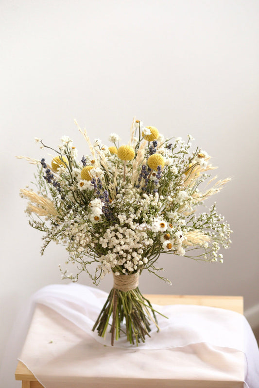 Meadow Wedding Bouquet Yellow Ball