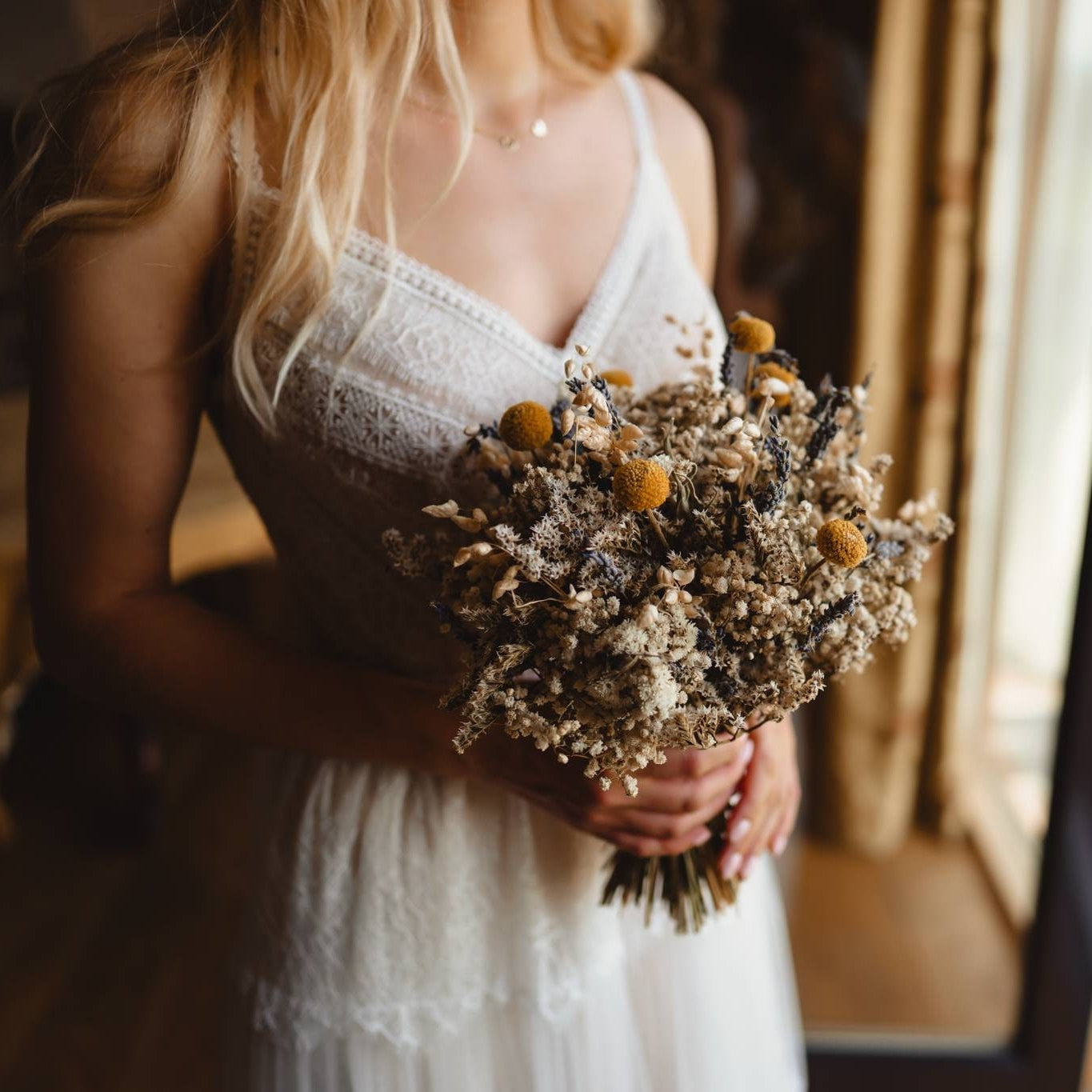 Meadow Wedding Bouquet Yellow Ball